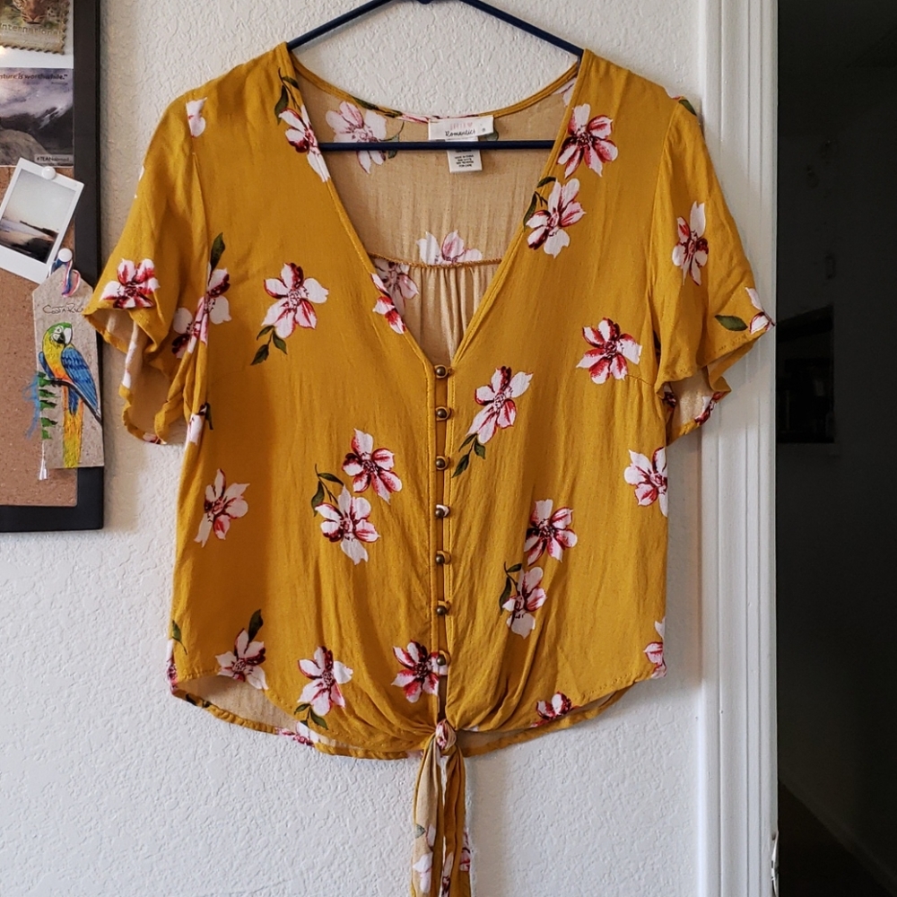 floral button down blouse